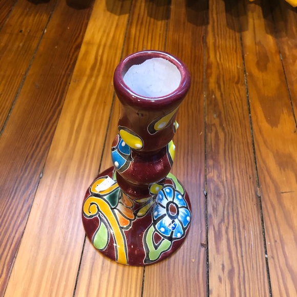 Mexican Talavera Ceramic Candle Holder - Picture 3 of 6
